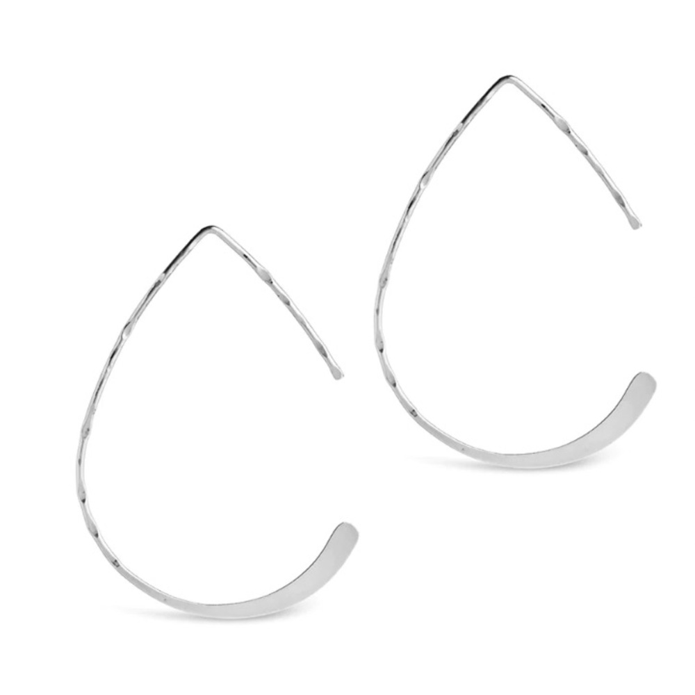 Sterling Forever Sterling Silver 1.4” Teardrop Threader Earrings NWT